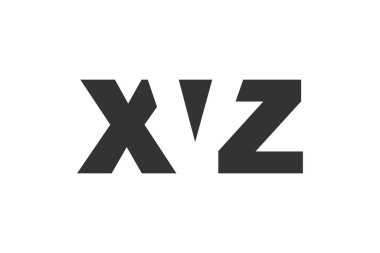 XVZ logo tasarımı. İlk harf X-Z kalın yazı tipi teknoloji girişimleri, danışmanlık, kurumsal markalaşma için. Yaratıcı şirket adı, manşet başlıkları tipografi kimliği, moda logoti tipi. Vektör illüstrasyonu.