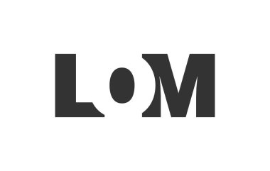 LOM logo tasarımı. İlk harf L O M kalın yazı tipi teknoloji girişimleri, danışmanlık, kurumsal markalaşma. Yaratıcı şirket adı, manşet başlıkları tipografi kimliği, moda logoti tipi. Vektör illüstrasyonu.