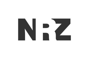 NRZ logo tasarımı. İlk harf N R Z kalın yazı tipi teknoloji girişimleri, danışmanlık, kurumsal markalaşma. Yaratıcı şirket adı, manşet başlıkları tipografi kimliği, moda logoti tipi. Vektör illüstrasyonu.