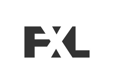 FXL logo tasarımı. İlk harf F X L kalın yazı tipi teknoloji girişimleri, danışmanlık, kurumsal markalaşma. Yaratıcı şirket adı, manşet başlıkları tipografi kimliği, moda logoti tipi. Vektör illüstrasyonu.
