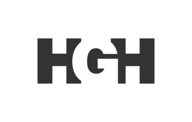 HGH logo tasarımı. İlk harf H G H kalın yazı tipi teknoloji girişimleri, danışmanlık, kurumsal markalaşma. Yaratıcı şirket adı, manşet başlıkları tipografi kimliği, moda logoti tipi. Vektör illüstrasyonu.
