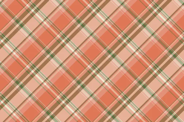 Krallık tekstil vektörünü, ekose kumaş dokusunu kontrol etsin. Poster arkaplan deseni turuncu ve kırmızı renk paleti ile dikişsiz tartan.