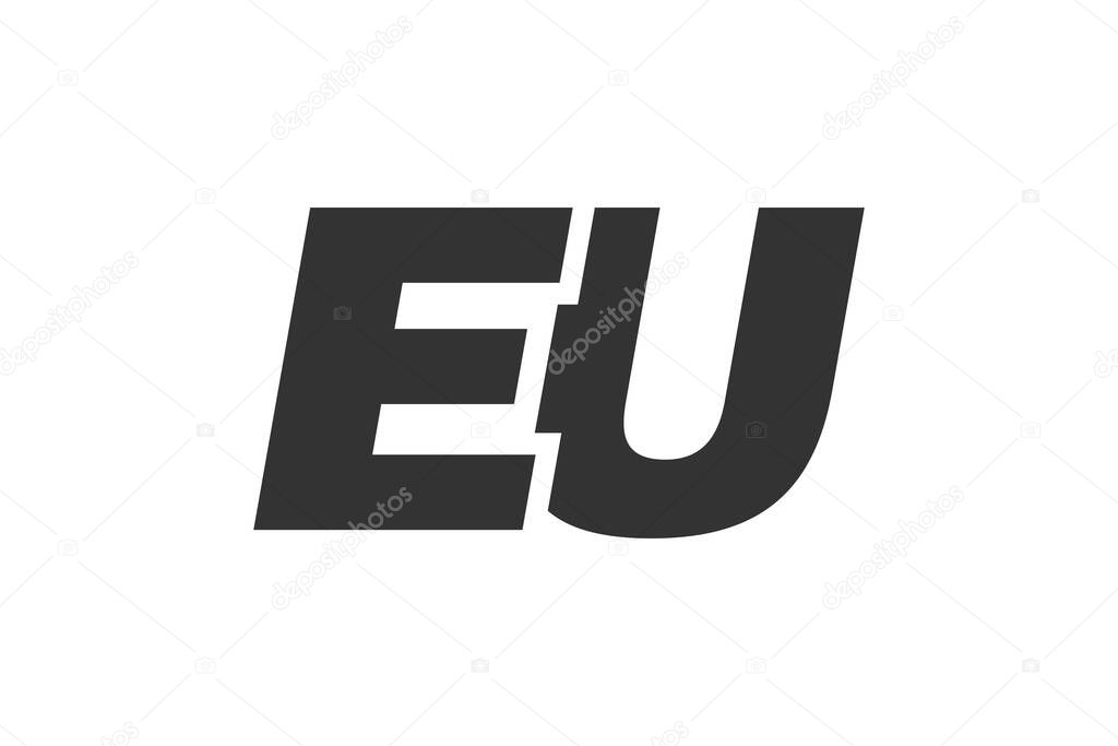 EU Techno Editable Font Logo For Corporate Branding. Bold, Futuristic Design With Unique Typographic Ideas. Minimal Custom Type And Dynamic Letter Variations For Promotion, Printing, And Book Titles
