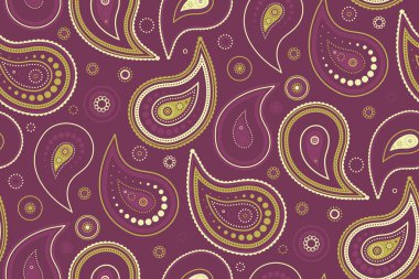 Kağıt stili, modern resim. Paisley karmaşıklığında taç yapraklı Kızılderili. Kıvrımlı desen kıvrımlı. Örnek resim, keten çizimi.