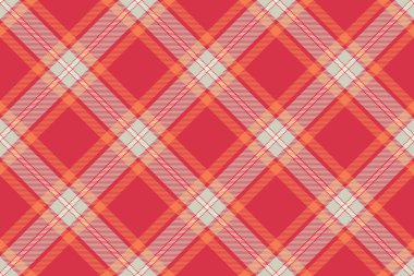 Bahçe desenli tartan kontrolü, sanat dokusu dikişsiz ekose. Banyo arkaplan vektörü kumaş kırmızı ve açık renk paleti.