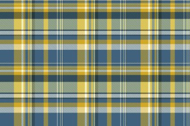 Dikiş vektör tekstil kumaşı, desensiz ekose arka plan. Birçoğu tartan desenini cyan ve sarı renk paletinde kontrol eder.