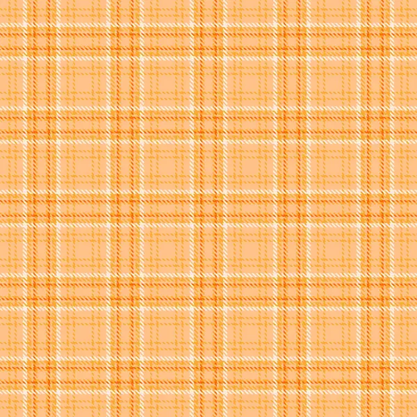 Şeftali rengi ekose kumaş, tören kontrol vektör deseni. Turuncu ve kehribar rengi palette güçlü tekstil dikişsiz arkaplan.