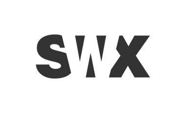 SWX logo tasarımı. İlk harf S W X kalın yazı tipi teknoloji girişimleri, danışmanlık, kurumsal markalaşma. Yaratıcı şirket adı, manşet başlıkları tipografi kimliği, moda logoti tipi. Vektör illüstrasyonu.