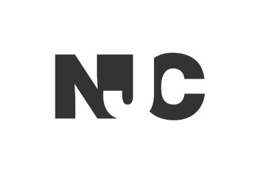 NJC logo tasarımı. İlk harf N J C kalın yazı tipi teknoloji girişimleri, danışmanlık, kurumsal markalaşma. Yaratıcı şirket adı, manşet başlıkları tipografi kimliği, moda logoti tipi. Vektör illüstrasyonu.