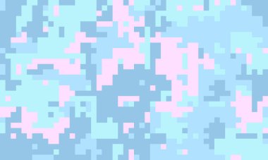 Soyut pikselleştirilmiş pastel arka plan. Yumuşak mavi ve pembe mozaik rüya gibi, rahatlatıcı bir atmosfer yaratır. Web siteleri, sunumlar ya da baskı tasarımları için ideal..