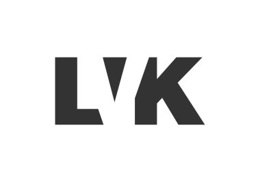 LVK logo tasarımı. İlk harf L V K kalın yazı tipi teknoloji girişimleri, danışmanlık, kurumsal markalaşma. Yaratıcı şirket adı, manşet başlıkları tipografi kimliği, moda logoti tipi. Vektör illüstrasyonu.