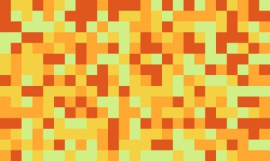 Soyut piksel sanat arkaplanı. Sıcak, canlı turuncu ve sarı renkler dinamik ve enerjik bir doku yaratır. Web sitesi afişleri, sunumlar veya dijital sanat projeleri için ideal.
