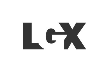 LGX logo tasarımı. İlk harf L G X kalın yazı tipi teknoloji girişimleri, danışmanlık, kurumsal markalaşma. Yaratıcı şirket adı, manşet başlıkları tipografi kimliği, moda logoti tipi. Vektör illüstrasyonu.
