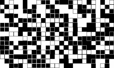 Soyut monokrom kare piksel deseni. Kaotik ama görsel olarak çekici bir tasarım, web sitesi geçmişi, dijital sanat veya modern grafik tasarım projeleri için mükemmel.