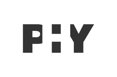 PHY logo tasarımı. İlk harf P H Y kalın yazı tipi teknoloji girişimleri, danışmanlık, kurumsal markalaşma. Yaratıcı şirket adı, manşet başlıkları tipografi kimliği, moda logoti tipi. Vektör illüstrasyonu.
