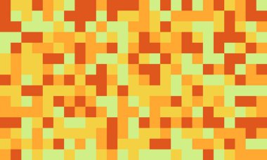 Soyut piksel sanat arkaplanı. Sıcak, canlı turuncu ve sarı renkler dinamik ve enerjik bir doku yaratır. Web sitesi afişleri, sunumlar veya dijital sanat projeleri için ideal.
