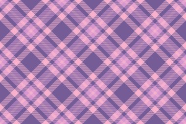 Yemek odası kumaş ekose kontrolü, baskı modeli vektör geçmişi. Patlak desenli tartan tekstil, ışık ve menekşe renkleri paletinde pürüzsüz..