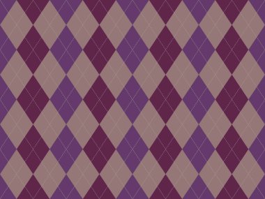 Zarif mor ve taupe baklava deseni. Klasik elmas tasarımı, web sitelerine, sunumlara veya tekstil tasarımlarına sofistike eklemek için mükemmel..