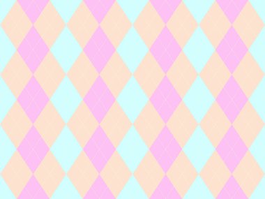 Nefis pastel baklava deseni. Yumuşak pembe, şeftali ve açık mavi elmaslar web siteleri, sunumlar veya markalaşma için ideal neşeli ve çok yönlü bir arkaplan oluşturur..