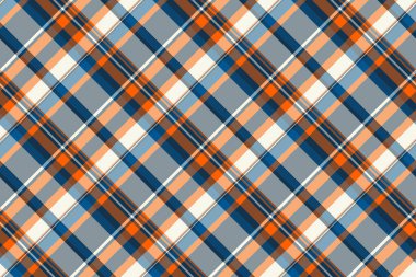 El yapımı, pürüzsüz vektör ekoseli, figür desenli tartan. Birçok tekstil arkaplan dokusu turuncu ve pastel renk paletinde.