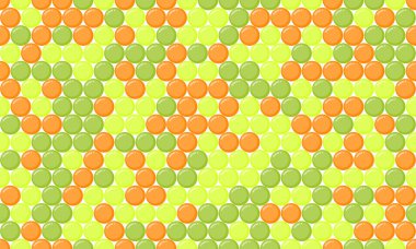 Yeşil ve turuncu dairelerin soyut geometrik deseni. Canlı, modern tasarım arka plan, tekstil ya da web sitesi tasarımı için mükemmel. Uyum, denge ve oyuncu enerjiyi temsil eder..