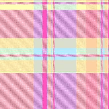 Pembe, sarı ve açık mavi renkli pastel ekoseli desenler. Tekstil tasarımı, ambalaj kağıdı veya dijital yapıştırma kitabı için mükemmel.