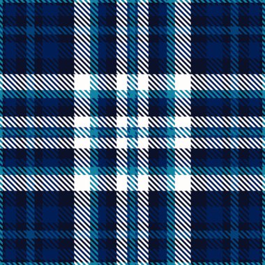Modaya uygun lacivert ve beyaz ekose desenli. Tekstil tasarımı, moda, giyim, ev dekorasyonu veya web sitesi geçmişi için mükemmel..