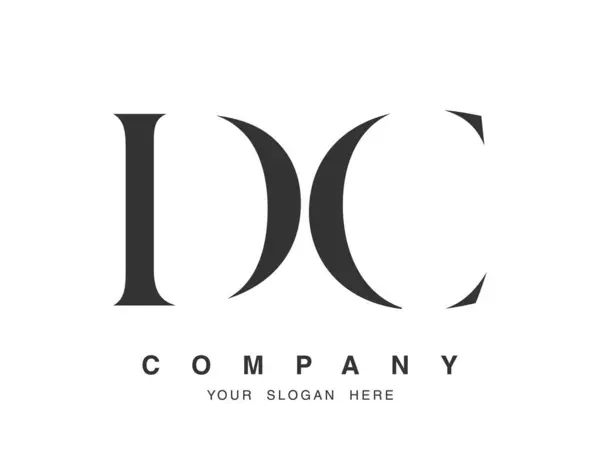 DC logo tasarımı. İlk harf d ve c serif yazı tipi. Yaratıcı klasik şirket adı tipografi. Moda logoti ya da kimlik. Vektör illüstrasyonu.
