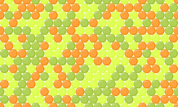 Yeşil ve turuncu dairelerin soyut geometrik deseni. Canlı, modern tasarım arka plan, tekstil ya da web sitesi tasarımı için mükemmel. Uyum, denge ve oyuncu enerjiyi temsil eder..