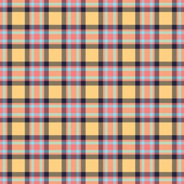 Çizgili tekstil kumaşı, kadife, dikişsiz ekose kumaş. Kehribar ve kırmızı renk paletinde arkaplan vektör örüntüsünü nötr kontrol et.