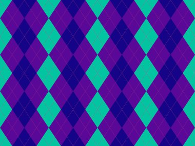 Deniz mavisi, mor ve deniz mavisi renginde canlı baklava deseni. Arkaplan, tekstil veya moda tasarımları için mükemmel..