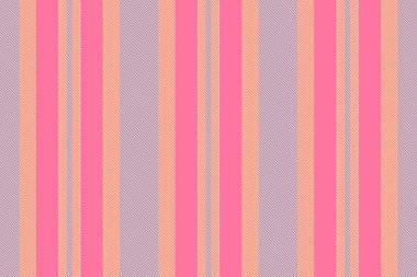 Pembe, şeftali ve lavanta renkli parlak dikey çizgiler neşeli ve neşeli bir desen oluşturur..