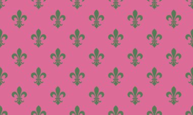 Pembe arka planda zarif fleurdelis deseni. İnternet sitesi afişleri, sosyal medya paylaşımları ya da tekstil tasarımları için mükemmel. Bu yinelenen motif kraliyet, sofistike ve Fransız mirasını çağrıştırıyor..