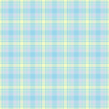 Kurdele desenli vektör dokusu, performans ekose kumaşı dikişsiz. Açık renk ve cyan renk paletinde tartan arkaplan kontrolü.