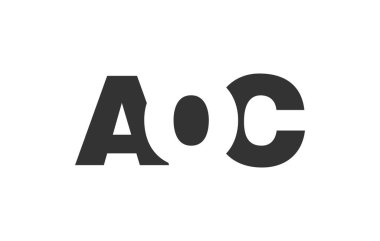 AOC logo tasarımı. Teknik girişimler, danışmanlık, kurumsal markalaşma için ilk harf A O C kalın yazı tipi. Yaratıcı şirket adı, manşet başlıkları tipografi kimliği, moda logoti tipi. Vektör illüstrasyonu.