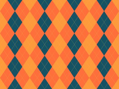 Gün batımı turuncu ve deniz mavisi renginde canlı baklava deseni. Sonbahar tasarımları, tekstil baskıları ya da web sitesi geçmişi için mükemmel. Geometrik tasarım sofistike ve zamansız stil taşır.