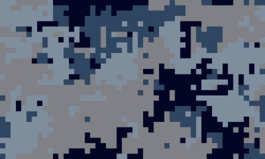 Soyut dijital kamuflaj kalıbı serin tonlarda. Gizlenme, teknoloji veya modern savaş kavramları taşıyan altyapı, doku veya tasarım unsurları için idealdir..