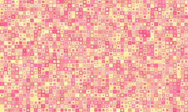 Soyut pembe ve sarı mozaik desen. Geçmişler, dokular ya da web sitesi tasarımları için mükemmel. Bu canlı, pikselleştirilmiş görüntü enerji ve sıcaklığı çağrıştırıyor..