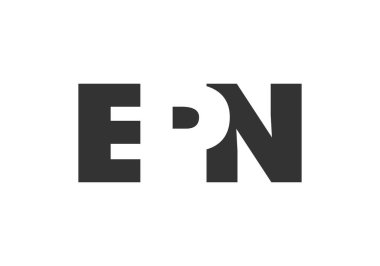 EPN logo tasarımı. Teknoloji girişimleri, danışmanlık, kurumsal markalaşma için ilk harf E P N kalın yazı tipi. Yaratıcı şirket adı, manşet başlıkları tipografi kimliği, moda logoti tipi. Vektör illüstrasyonu.