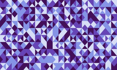 Mor ve mavi üçgenlerin soyut geometrik deseni. Web sitesi geçmişi, tekstil tasarımları veya modern sunumlar için ideal.