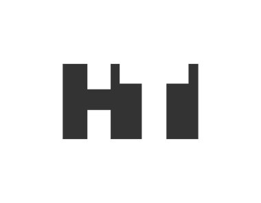 HTI logo tasarımı. Teknoloji girişimleri, danışmanlık, şirket markalaşması için ilk harf H T I koyu yazı tipi. Yaratıcı şirket adı, manşet başlıkları tipografi kimliği, moda logoti tipi. Vektör illüstrasyonu.