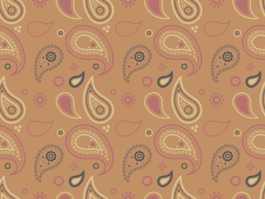 Bukleli madalyonlu Paisley Spa. Eğri kart tasarımcısı tarzı. Çadır bezi ve basit renkler. Halı kabilesi festivali.