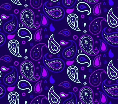 Paisley Pastel çok az egzotik. Özel ambalajla tekrar et. Elbise baskısı, duvar kağıdı modası. Sayfa çizimine göre harika ekin.