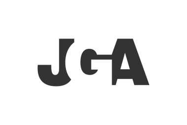JGA logo tasarımı. İlk harf J G. Teknoloji girişimleri, danışmanlık, kurumsal markalaşma için cesur bir yazı tipi. Yaratıcı şirket adı, manşet başlıkları tipografi kimliği, moda logoti tipi. Vektör illüstrasyonu.