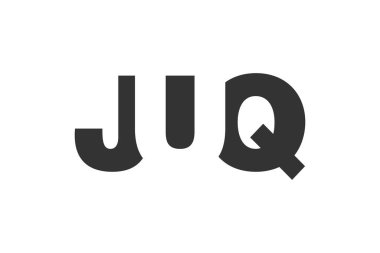 JUQ logo tasarımı. İlk harf J U Q kalın yazı tipi teknoloji girişimleri, danışmanlık, kurumsal markalaşma. Yaratıcı şirket adı, manşet başlıkları tipografi kimliği, moda logoti tipi. Vektör illüstrasyonu.