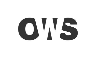 OWS logo tasarımı. Teknoloji girişimleri, danışmanlık, kurumsal markalaşma için ilk harf O W kalın yazı tipi. Yaratıcı şirket adı, manşet başlıkları tipografi kimliği, moda logoti tipi. Vektör illüstrasyonu.