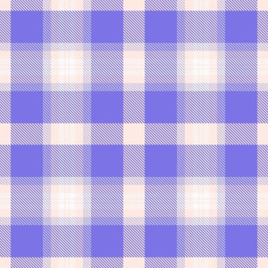 Tekrarlanan tartan dokusu, kalın ekose arka plan vektörü. Eskimiş desensiz çivit kumaş ve sisli gül rengi paleti.