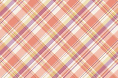 Çapraz desenli arka plan ekoseli, resmi tekstil kumaş vektörü. Aydınlık ve kırmızı renk paletinde desensiz tartan denetimi.