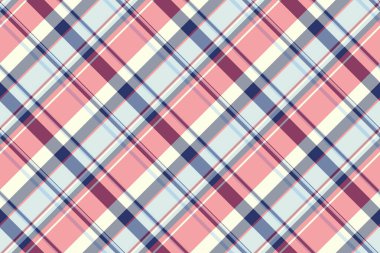 Süslü doku desenli ekose, tartan vektör kumaşı yerleştiriliyor. Dikiş tekniksiz arka plan kontrolü kırmızı ve pastel renk paletinde.