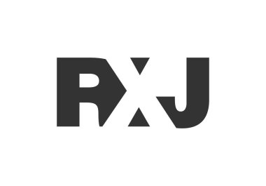 RXJ logo tasarımı. İlk harf R X J koyu yazı tipi. Teknolojik girişimler, danışmanlık, kurumsal markalaşma için. Yaratıcı şirket adı, manşet başlıkları tipografi kimliği, moda logoti tipi. Vektör illüstrasyonu.
